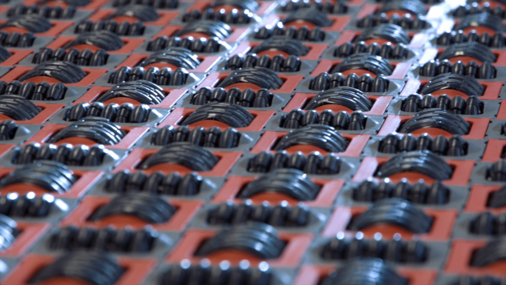 A close up picture of the "OmniUnits" ensuring that boxes are sorted and moved accorss the board.