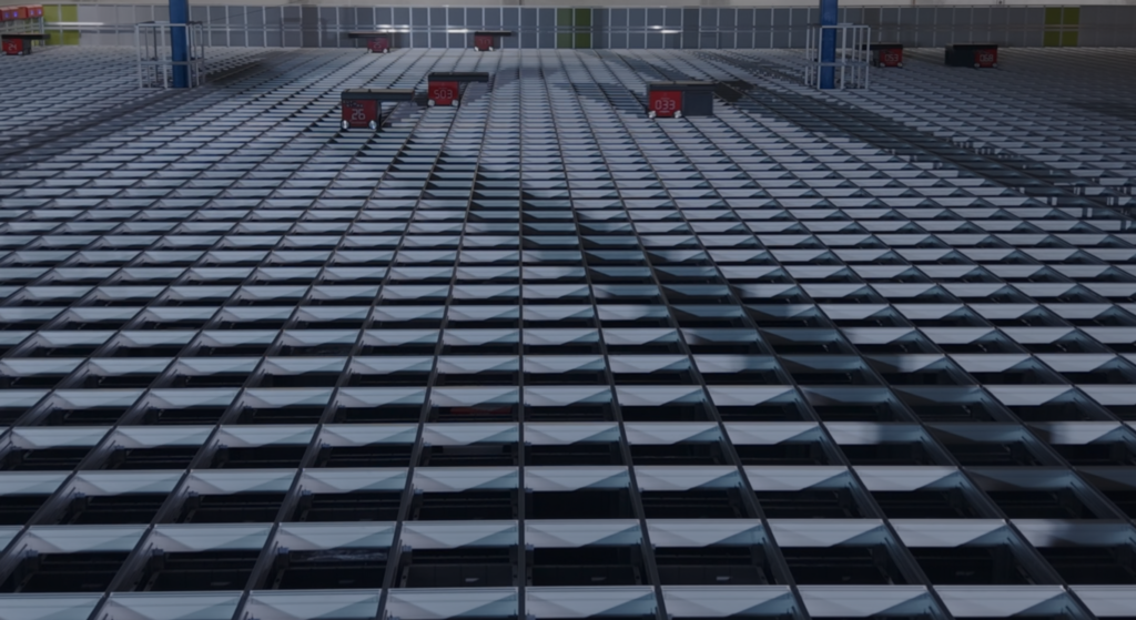 Birdsview photo of the XXL AutoStore grid.