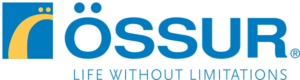 The blue Össur logo with yellow details