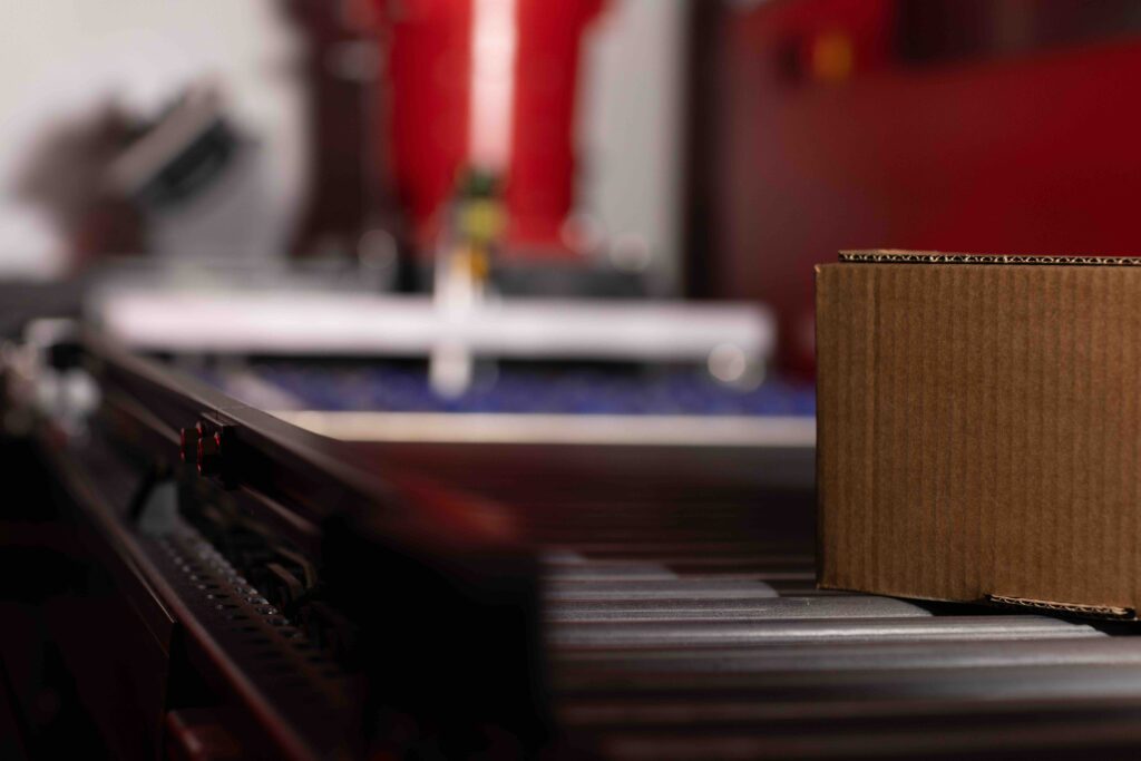 box on conveyor belt
