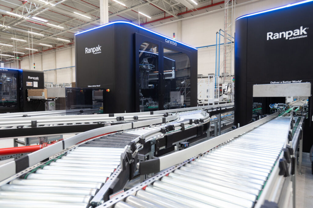 Automatisierte Verpackungslinien von Ranpak im Logistikzentrum Thalia