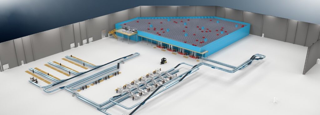 SoftMoc mock up AutoStore system.